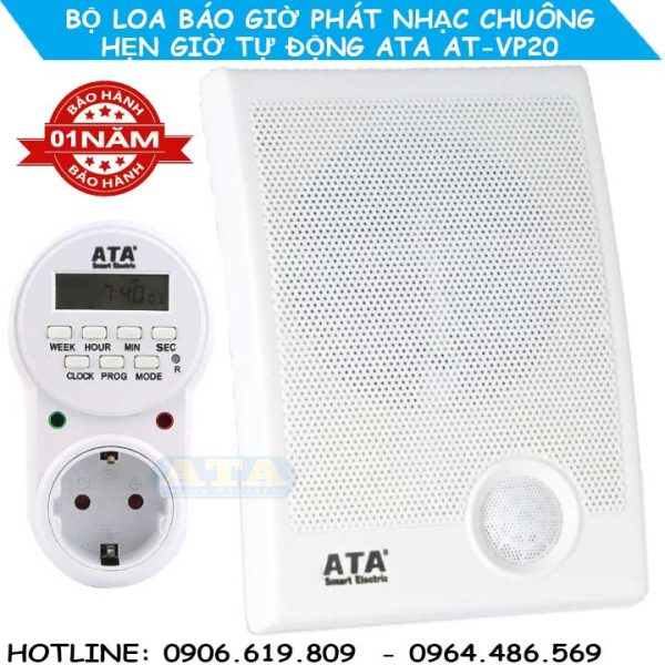 Bảng báo giá bộ chuông phát nhạc báo giờ tự động văn phòng, nhà xưởng ATA VP-20