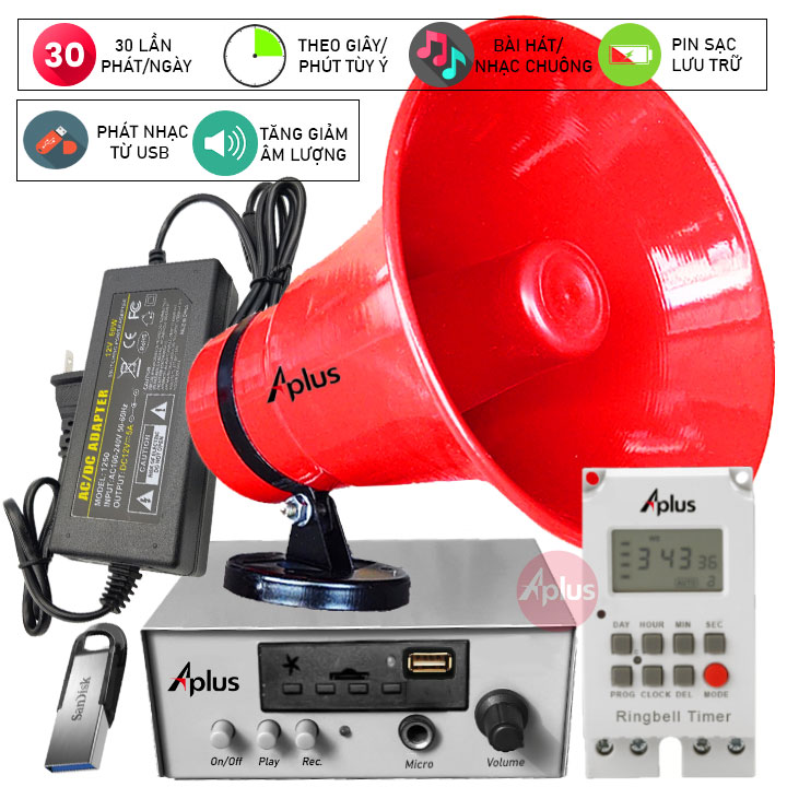 Hệ thống báo giờ loa phát thanh phát nhạc tự động APLUS BG-04A