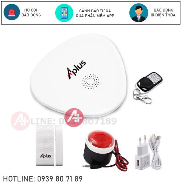 Bộ thiết bị cảnh báo mở cửa qua điện thoại app wifi Aplus X1C