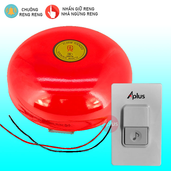 Bộ nút bấm chuông điện 220v reo reng reng có dây Aplus NCR-01